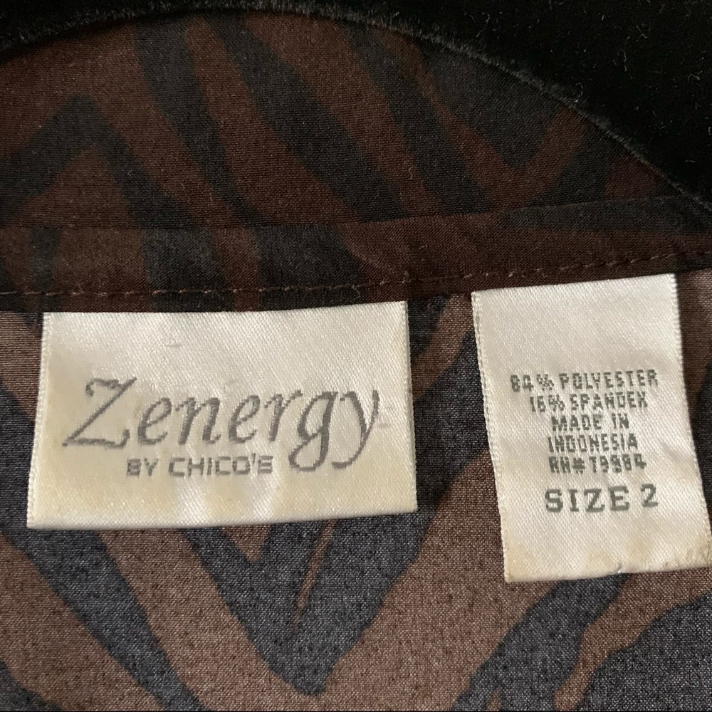 Chico’s Animal Print Brown and Black Zip Front Casual Blazer Size Large - Picture 5 of 13